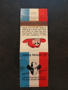 Johnny Horizon '76 Cow Boy Hat Vintage Matchbook Cover - Picture 1 of 3