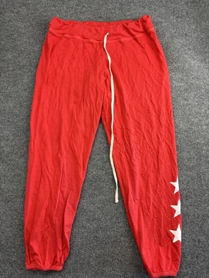 Pantalones deportivos Sundry para mujer 4 rojos blancos con estampado de estrellas hechos en EE. UU. Pantalones de salón Foto 1 de 4