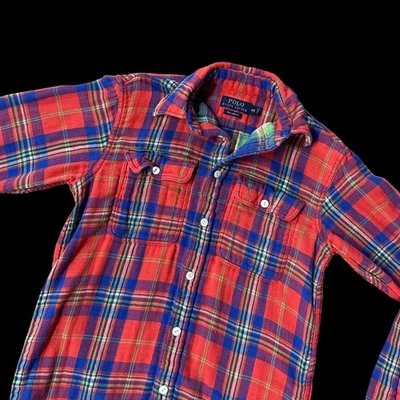 Polo Ralph Lauren XS Plaid Flannel Shirt Womens Relaxed Fit Cotton Fall Wardrobe - Image 1 of 4