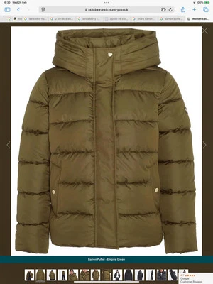 Barbour Women’s International Barron Puffer Jacket Green Uk Size 12 BNWT - Image 1 of 4