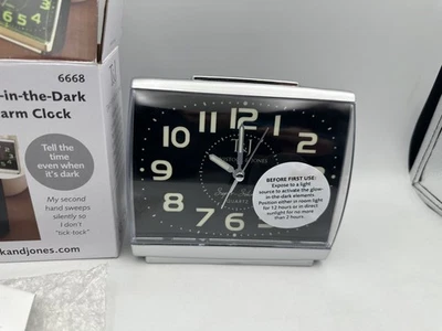 Easylife Tavistock & Jones Glow In The Dark Silent Alarm Clock New & Boxed - Image 1 of 4