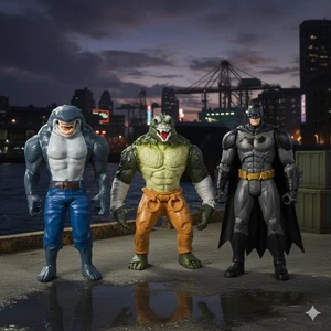 Paquete de 3 figuras DC Batman Killer Croc y King Shark - Imagen 1 de 5