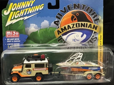 Johnny Lightning (MiJo Exclusive) 1980 Toyota Land Cruiser w/ Boat on Trailer - Image 1 of 4