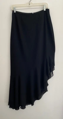 Falda asimétrica vintage Joseph Ribkoff negra con volantes talla 12 nueva con etiquetas nueva en caja Foto 1 de 4