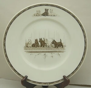 Wedgwood  "A Full House" Scottish & West Highland Terriers Working Dog Plate - Picture 1 of 3