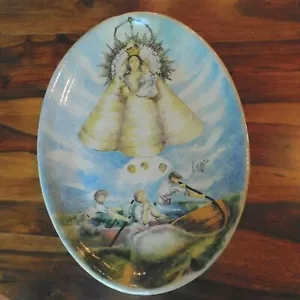 Vtg. SIGNED CASAL MEXICAN ART POTTERY PLATTER MADONNA, CHILD, BOYS in BOAT - Picture 1 of 12