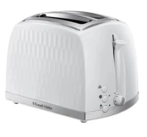 Russell Hobbs Honeycomb 2 Slice Toaster Extra Wide Slots High Lift White - 26060 - Picture 1 of 2