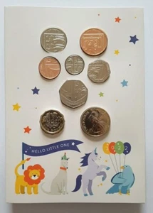 2022 Royal Mint Hello little one Journal Stempelglanz UK 8 Kursmünzensatz - Bild 1 von 7
