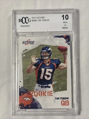 2010 Score - #396 Tim Tebow (RC) Grade 10 (crack On Case) - Image 1 of 3