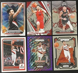 6 Karten NBA Lot Anfernee Simons Portland Trail Blazers Mosaic, Purple Wave Prizm - Bild 1 von 6