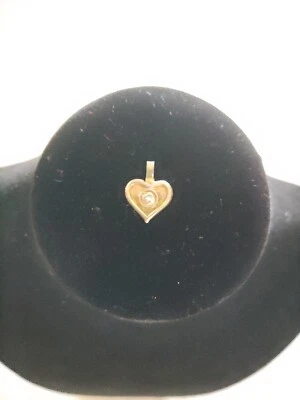 Cuore ciondolo pendente cuoricino con zircone vintage argento 925 usato  - Immagine 1 di 3