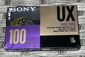 New Sony UX 100 High Bias Type II 100 min Audio Cassette Tape - SEALED - Picture 1 of 2