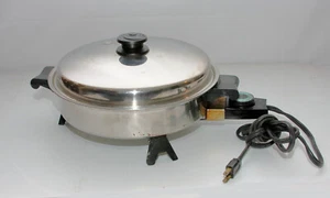 Saladmaster USA 11" Vintage Oil Core Electric Skillet Cat. No. 7817 Works SSteel - Picture 1 of 11
