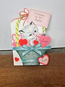 Vintage Valentine Card Rust Craft 1960's Greeting Card Valentine Auntie Card - Picture 1 of 7