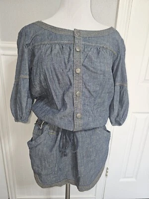 Túnica jersey con cordón de mezclilla con parte inferior de Apple para mujer grande Foto 1 de 4