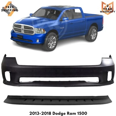 Front Bumper Cover Fascia & Lower Valance Kit For 2013-2018 Dodge Ram 1500 - Image 1 of 4