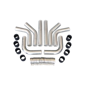 2.5" AluminumTurbo Supercharge Intercooler Piping Kit + Silicon Hoses + T Clamps - Picture 1 of 1