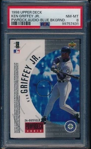 1998 UPPER DECK KEN GRIFFEY JR POWERDECK AUDIO BLUE BACKGROUND PSA 8 - Picture 1 of 1