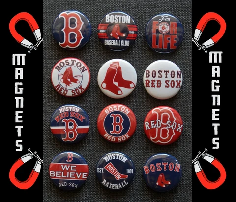 Boston Red Sox  - 1 1/2" Inch Magnet Set (Set of 12) Cover