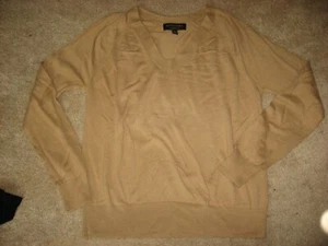 Hellbraunes langärmliges Strickshirt Oberteil Banana Republic V-Ausschnitt für Damen Small - Bild 1 von 1
