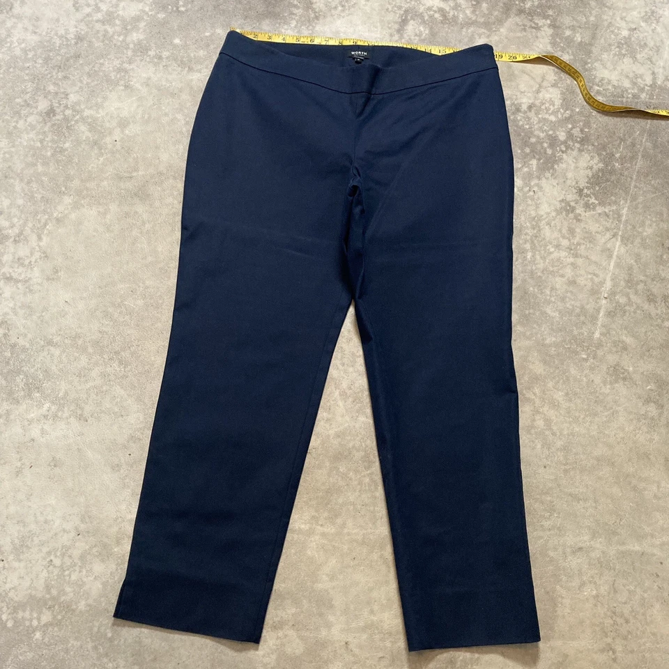 Pantalones Worth New York para mujer talla 16 negros pierna recta tiro medio pantalones oficina Foto 1 de 4