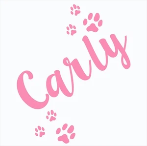 Personalised Paw Print Name Wall Sticker Kids Bedroom Custom Girls Boys - Picture 1 of 3