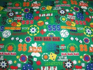 Ranuras para dados de casino de juego tela de costura artesanal de algodón verde por yarda nueva - Imagen 1 de 1