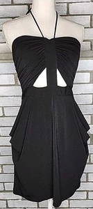☆ NWT BCBG Generation Sleeveless Halter Short Shift Dress Medium Black Pockets - Picture 1 of 11