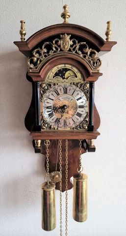 Warmink Sallander Clock Dutch Moon Phase Bell Strike Pendulum 8 Day Cover