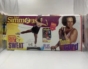 RICHARD SIMMONS FITNESS STEP & SWEAT TONIN CORD VERY RARE WITH VCR TAPE NO CORD - Picture 1 of 12