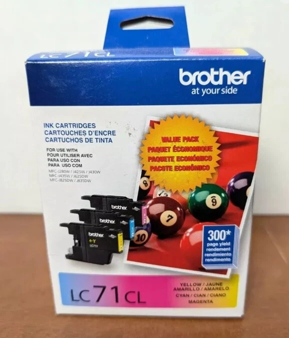 Genuine Brother LC71CL 3 Color Ink Cartridges Yellow Cyan Magenta EXP 02/22 - Image 1 of 1