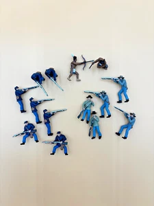 Bürgerkrieg Figuren Spielzeugsoldaten mit 2 Indianern Kunststoff - Bild 1 von 3