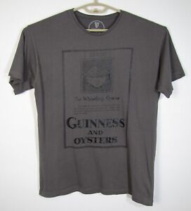 Guinness Style Size Large Grey Cotton Whistling Oyster Graphic Tee