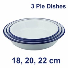 Falcon Enamel Oven Round Pie Dishes - Set of 3 - 18cm, 20cm, 22cm