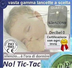 L3:OROLOGIO PARETE SILENZIOSO MECCANISMO SENZA TIC TAC filettatura MEDIA E16+Acc - Imagen 1 de 12