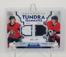 2019-20 Upper Deck Artifacts Tundra Dual Jersey Brady Tkachuk Thomas Chabot /199