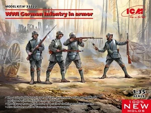 ICM 1/35 WWI German Infantry in armour. 35722 plastic model figures - Picture 1 of 6