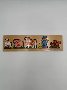 Simplex Vintage Pegged Puzzle Chunky Puzzle, Animals + Farmer - Picture 1 of 3