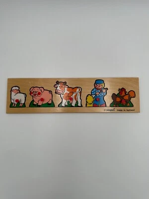 Simplex Vintage Pegged Puzzle Chunky Puzzle, Animals + Farmer - Image 1 of 3