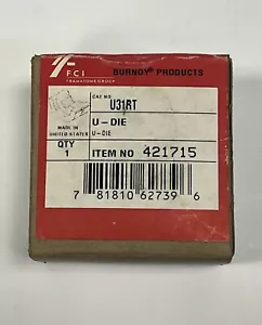 Burndy U31RT 421715 U-Die Index 18 Set di matrici crimpatrici in acciaio rosso per crimpatrice NUOVO - Foto 1 di 4