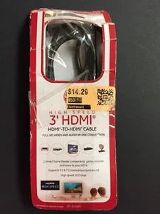 GE 3-ft 30-Gauge High Speed HDMI Cable 24152 Electrical Home Audio Video Cables - Picture 1 of 2