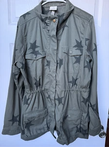 Knox Rose Jacket XXL Women's Army Green Double Breasted Stars - Picture 1 of 5