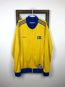 Vintage Adidas Originals Sweden Football Jacket Soccer Track Top Reversible XL - Picture 1 of 22