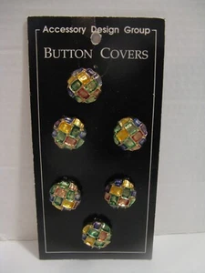 Knopfhüllen Accessoire Design Gruppe goldfarben bunt Vintage NOS - Bild 1 von 2
