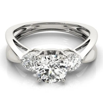14K White Gold Round Cut Moissanite Eternity Engagement Ring for Women 1.50 Ct - Image 1 of 4