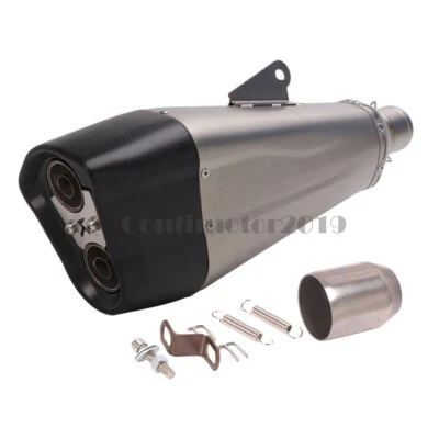 Motorcycle Exhaust Pipe Muffler Mate Carbon Fiber End Cap 51mm 450mm 17.1INCH - Imagem 1 de 4