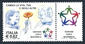 Italy 2534-label, MNH. National Civil Service, 2003. Flower. - Picture 1 of 1