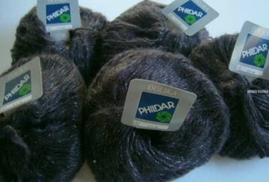 PHILDAR " DOLIKA " LOT OF 9 BALLS ,DK CHOCOLATE BRUSHED MOHAIR LOOK - Picture 1 of 3