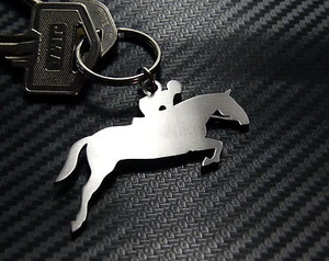 SHOW JUMPING HORSE Pony Montaje Ecuestre Llavero Acero Inoxidable Regalo - Imagen 1 de 1