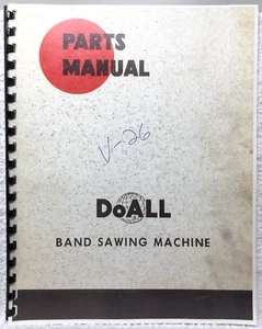 DoAll Band Sawing Machine V-26 Parts Manual Diagrams - Bild 1 von 3